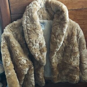 Mac & Jac Cream Faux Fur Jacket